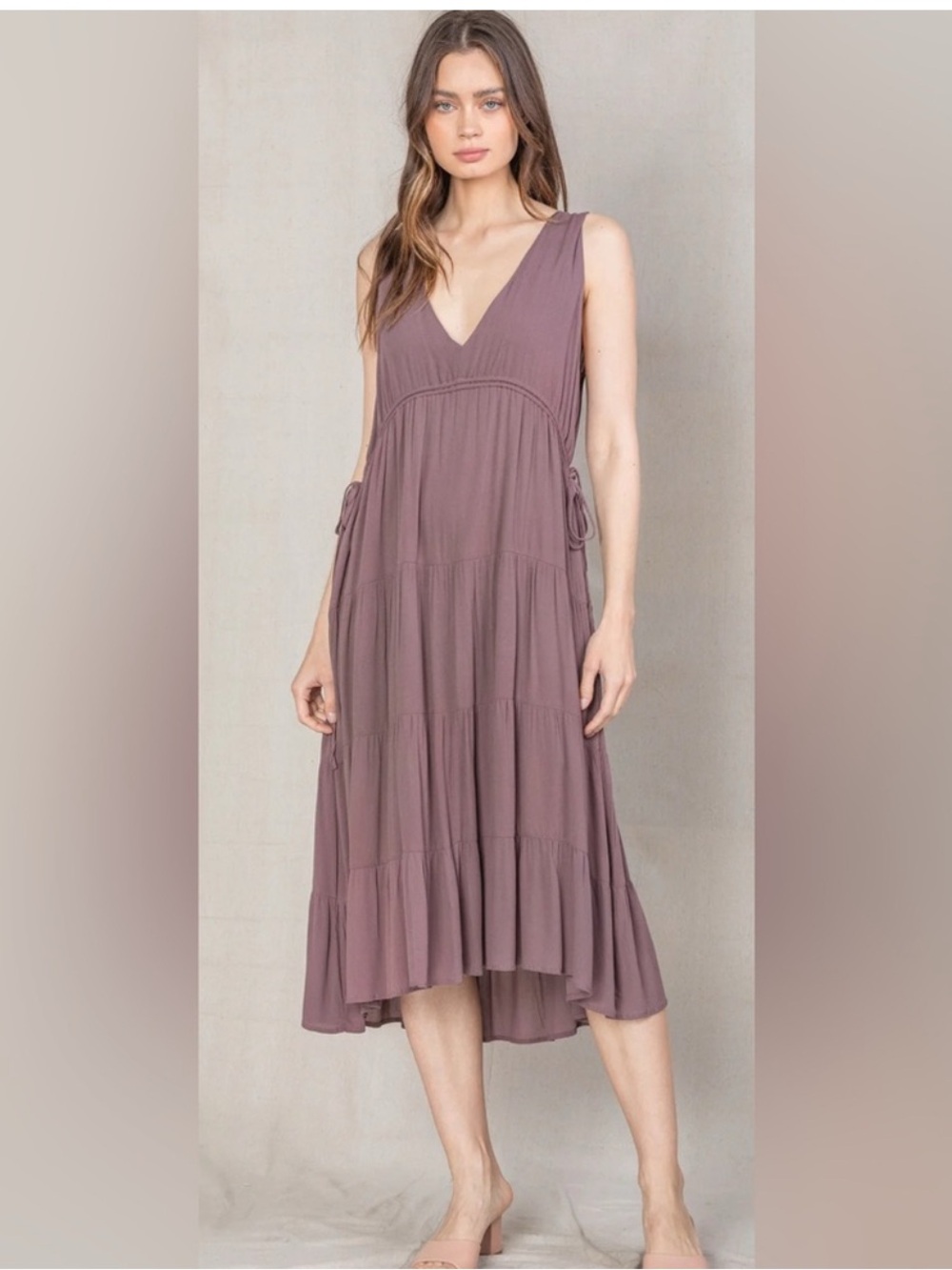 Reverof Bean Sleeveless Dress w/ Side Ties